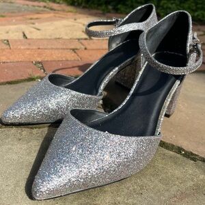 ASOS glitter block heel pumps